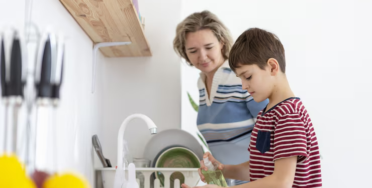 Las tareas domésticas en la infancia contribuyen a que los adultos sean más responsables y seguros de sí mismos - foto: Freepik