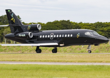 El avión de Neymar viaja sin parar entre continentes y llama la atención en Santa Catarina - Foto: Popinga Aviation
