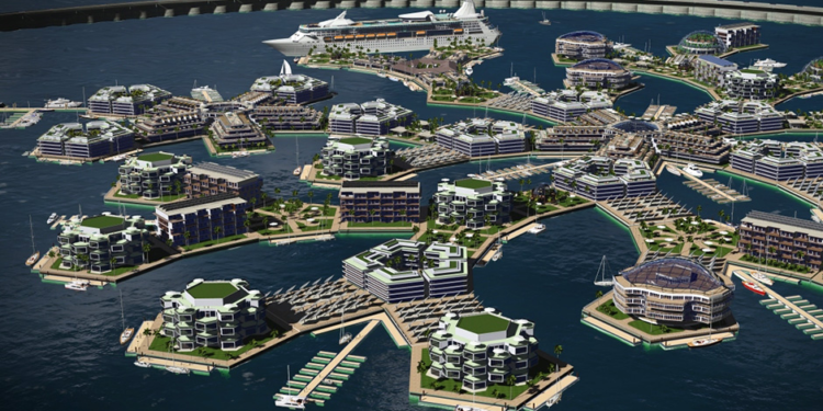 Esta ciudad flotante fue diseñada para albergar hasta 80.000 personas en medio del mar - Foto: Emol
